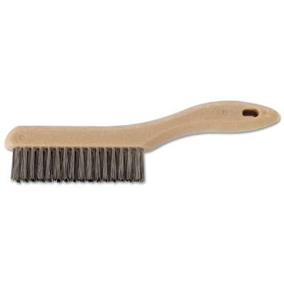 SHOE HANDLE SCRATCH BRUSH 4X16 ROWS SS WIRE